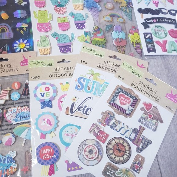 Sticker set of 11 for scrapbooking. 10 set of Crafter square & happy planner - Picture 2 of 5